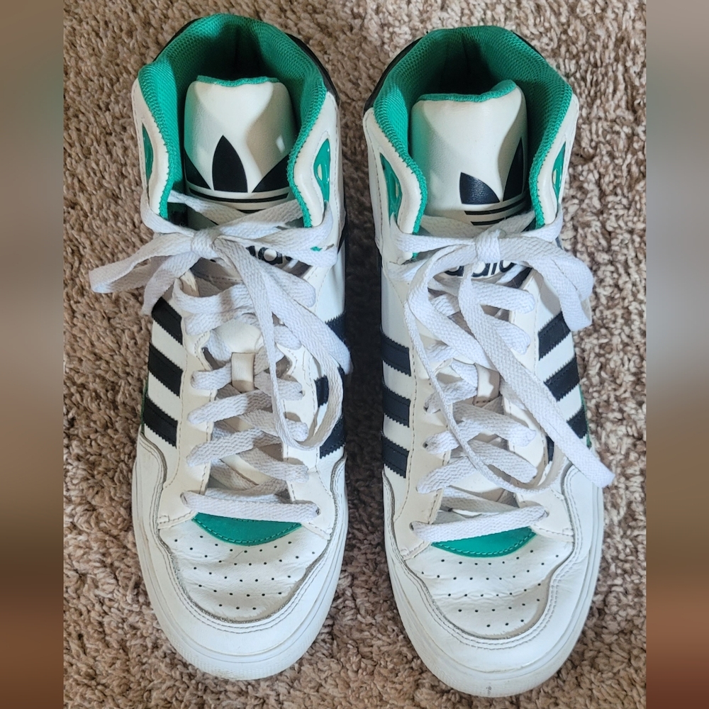 adidas White and Green Women's Sneakers